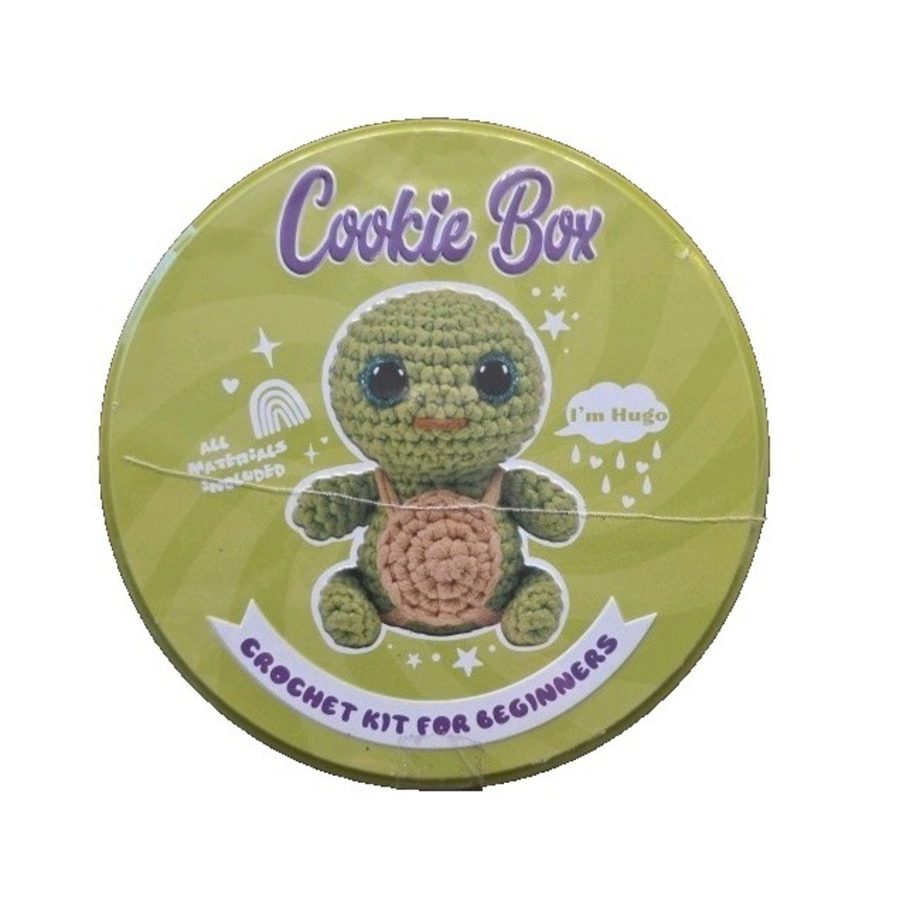 NEW Cookie Box Turtle Hugo Crochet Kit Amigurumi Beginner DIY Craft Set
